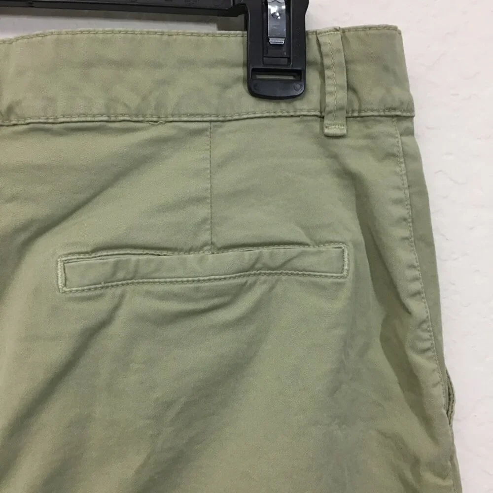 Zara Womens Chino Pants Size 6 Cuff Hem High-Rise Stretch 24.5 Inseam Green - Picture 6 of 15